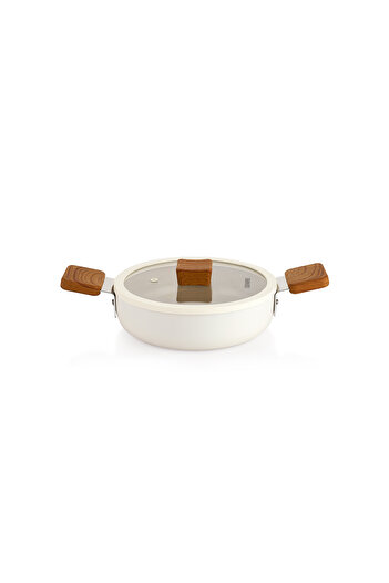 Schafer Ceramoni Ceramic Covered Pot 20 Cm-Cream