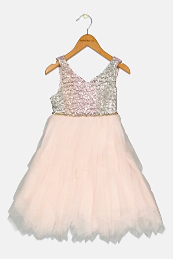 American Princess Toddlers Girl Sequin Sleeveless Dress, Pink