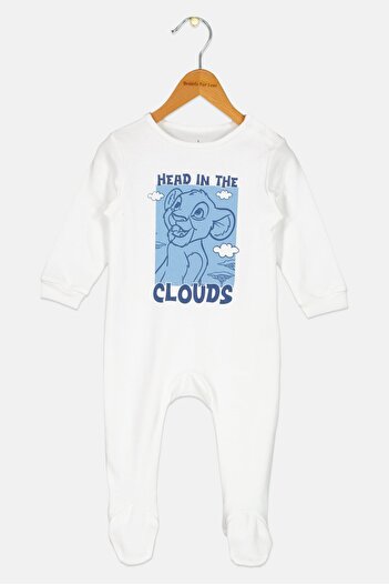 Disney Baby Toddlers Boy Graphic Print Long Sleeve Sleepsuit, White