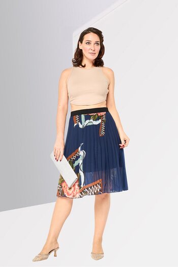 Desigual Women Graphic Print Midi Skirt, Multicolor