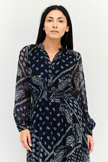 ORSAY Women Paisley Pattern Midi Casual Dress, Multicolor