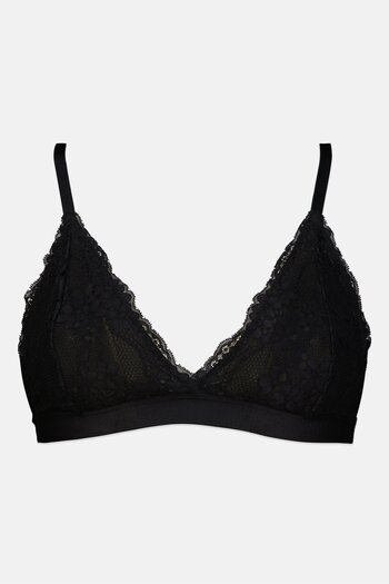 Forever 21 Women Eyelet Non-Padded Bra, Black