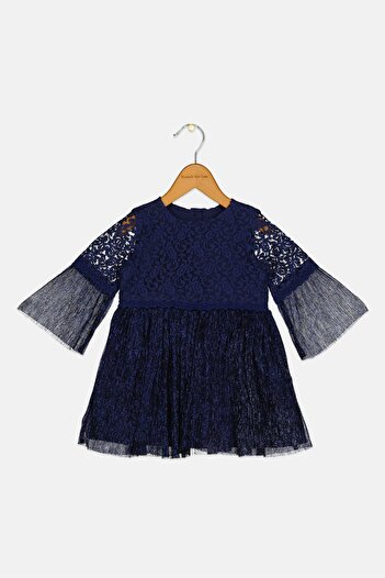 Hamleys Toddlers Girl Metallic Dress, Navy