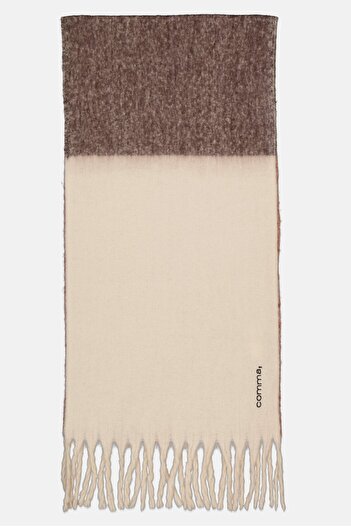 comma Women Knitted Shawls 208 x 68 cm, Brown Combo