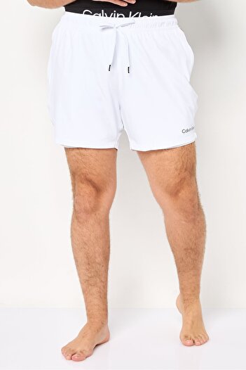 Calvin Klein Men Brand Logo Board Shorts, White