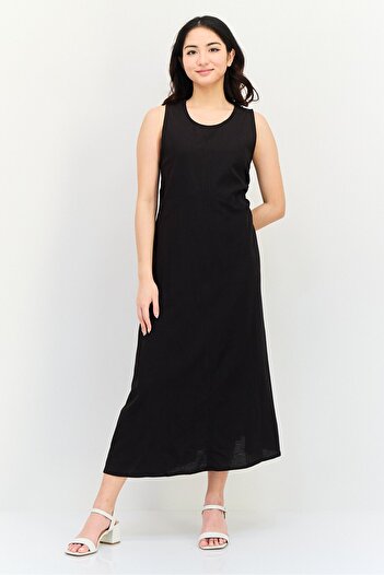 Brave Soul Women Solid Maxi Dress, Black
