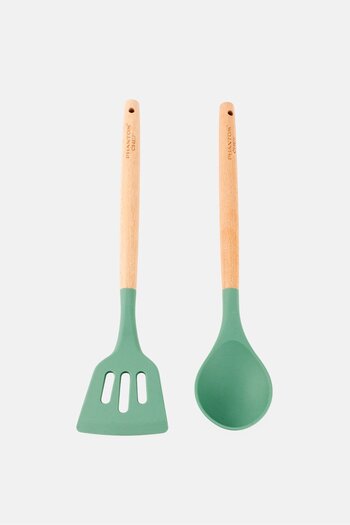 Phantom Chef Silicone Slotted Turner And Spoon Set, Green