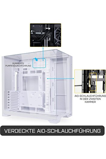 Lian Li O11 Vision Compact Gaming PC Case ATX White - White PC Case steel, aluminum, tempered glass