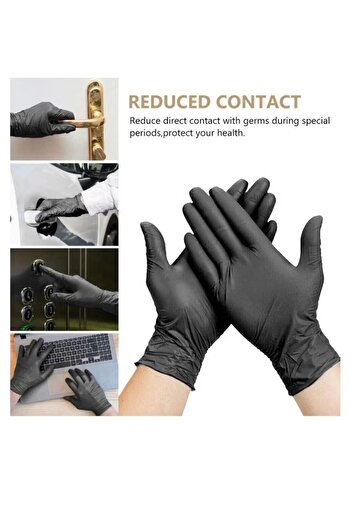 OptiTect Black Medical Disposable Vinyl Gloves - Latex Free, Powder Free, and Food Safe