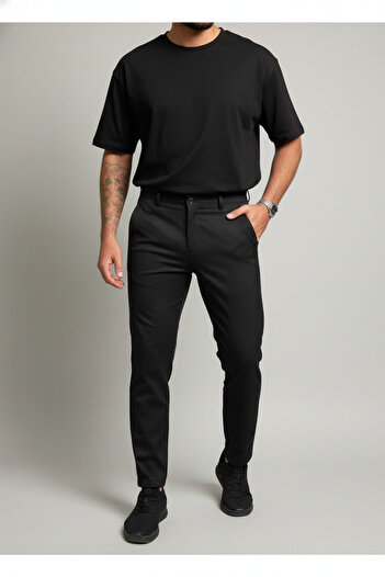 hello7 W Pattern Slim Fit Slim-Fitting Men's Trousers Stylish and Modern