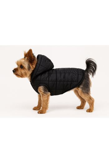 Buddy Store Quilted Lined Waterproof Hooded Dog Coat - Easy to Put on Fit