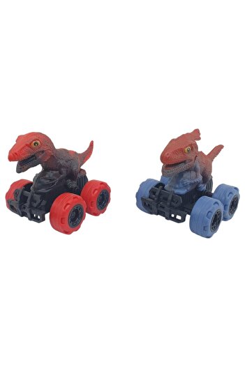 Birlik Oyuncak Friction Powered Dinosaur Cars 2-Pack - 12 cm - Triceratops & T-Rex