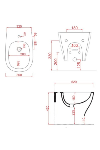 Other ARTCERAM TEN WALL-HUNG BIDET TEB002
