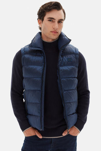 Twn Vestă simplă, albastră, slim fit Saks