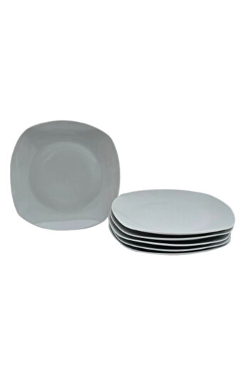 Cesiro Set 6 flat plates, 30 cm, Cesiro, Porcelain, White