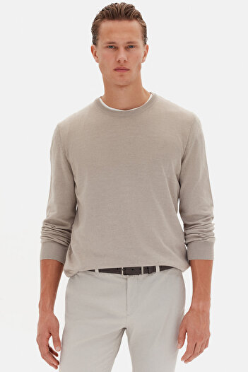 D'S Damat Ds Damat Regular Fit Mink Plain Knit Sweater
