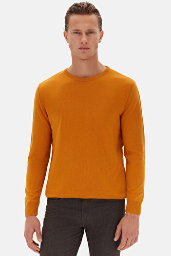 D'S Damat Ds Damat Regular Fit Yellow Plain Sweater
