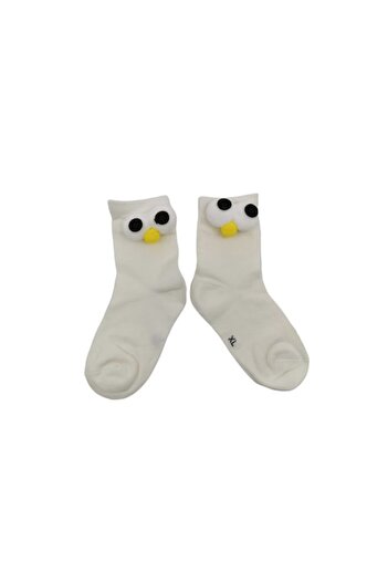 Doty FunnyEyes children's socks, cotton, creative design, size 30-35, ivory white,