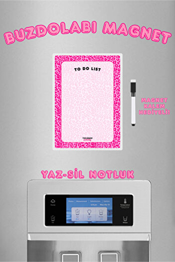 The Grade Summer Sil Notepad Pink Leopard Pattern to Do List Home Decoration Magnet Refrigerator Notepad Kitchen Decor
