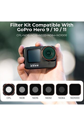 K&F CONCEPT Set of 6 Filters ND8-1000 CPL SKU.2012 Filter Set For GoPro Hero 9 13