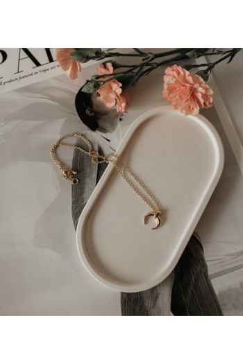 thiramis homeconcept White Jewelry, Keychain Pinterest Decor Plate 13X8 cm