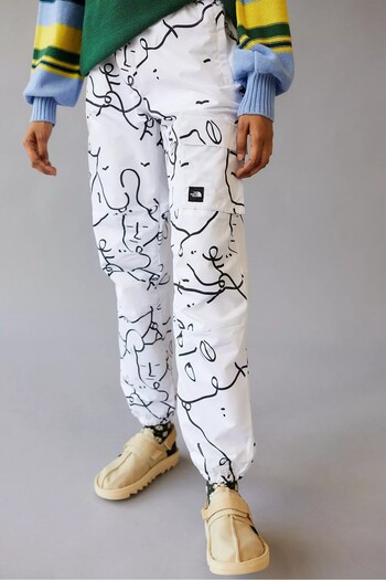 THE NORTH FACE Nse S&R Ripstop Wind Pant Women's Woven Cargo Pocket Lined Sweatpants White