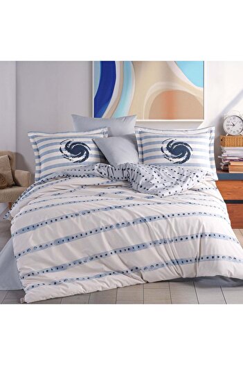 Hobby home collection Squall Deniz - Poplin Double Duvet Cover Set