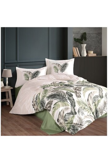 Clasy Hena Green Double Bed Cotton Bedding Set