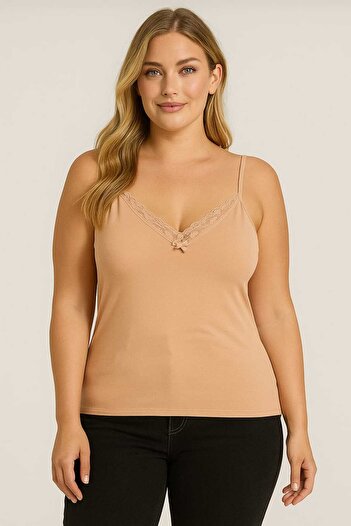 wear treasure Hnx Cotton Collar Lace Thin Strap Women's Undershirt