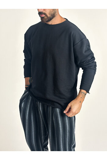 COCOPELLI Men's Basic Black Sweatshirt