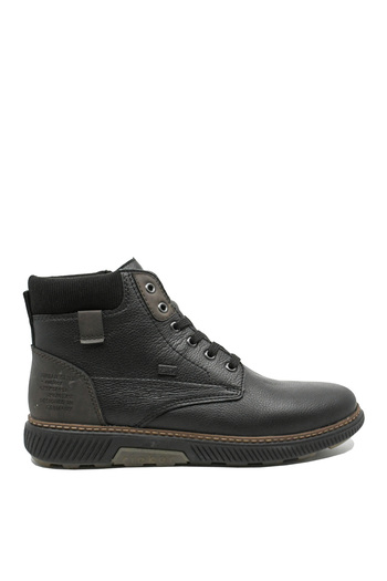 Rieker Classic Men's Textured Black Leather Boots
