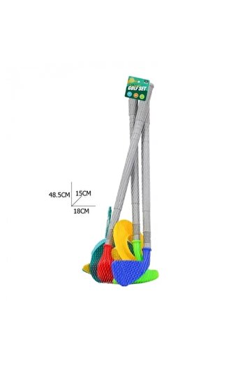 dalimag Mini Golf Set for Kids, Clubs and Balls, 2 Holes, Pins, Plastic, 52 cm, Multicolor