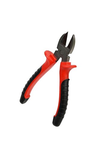 SHOPIENS Metallic Pliers with Side Cutter, PVC Handles, 15 cm, Black/Red, MYONNA