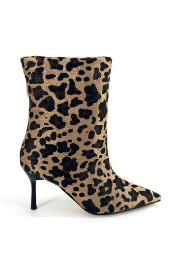 Shoebutik Γυναικείες μπότες με τακούνι Lana Yellow Black με σχέδιο Loose Cut