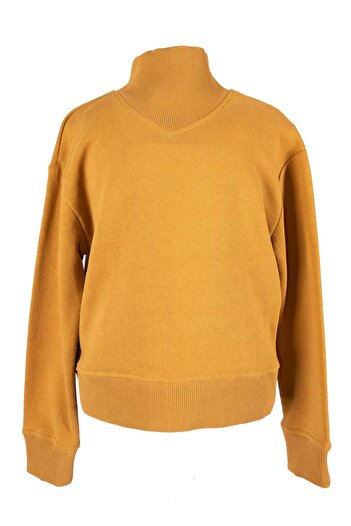 Ozmoz By Mukadder Özden Organic Turtleneck Light Brown Winter Girls' Sweatshirt