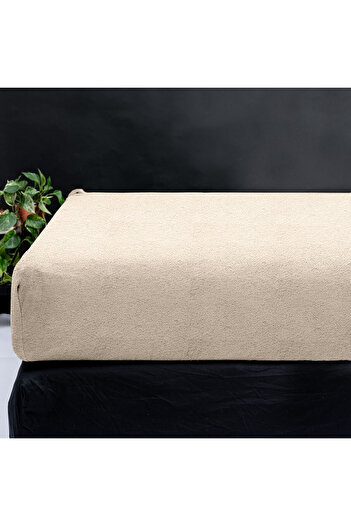 Sleeptime Fluffy bed sheet with elastic -Teddy Taupe 160 x 200 - Origin Holland