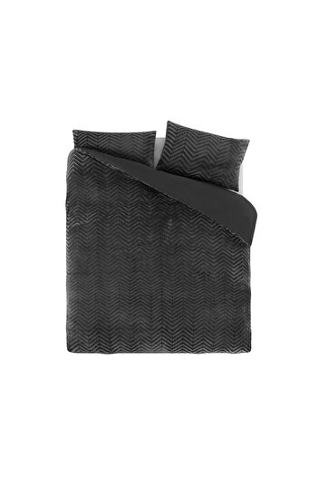 Sleeptime Chevron Teddy Anthracite Bedding Set