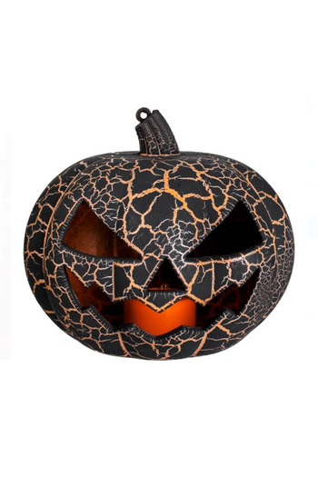 Lumi LUXURY Halloween Decoration Black Pumpkin with LED and Sound 15x15x14cm