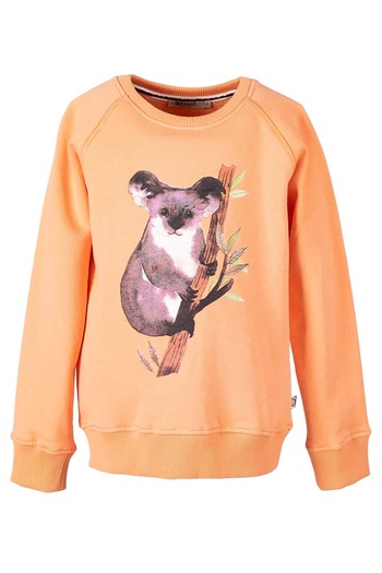 Ozmoz By Mukadder Özden Organic Printed Orange Winter Girls' Sweatshirt