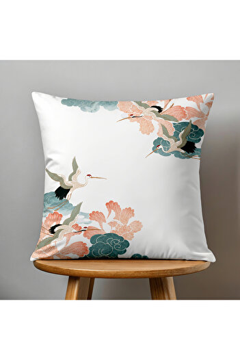 Filamente Double-Sided Digital Printing Throw Pillow Cover Bird Flower Pattern