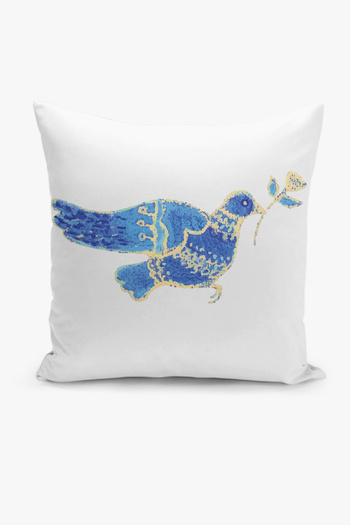 Filamente Double-Sided Digital Printing Throw Pillow Cover Bird Flower Pattern