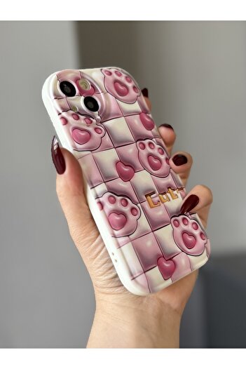 MİRAZ TASARIM iPhone 13 Pati̇ Patterned Ecru Color Case