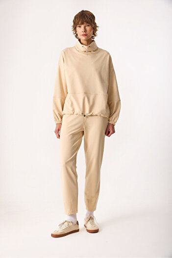 VENA Norah Relaxed Fit Sweatpants-Stone
