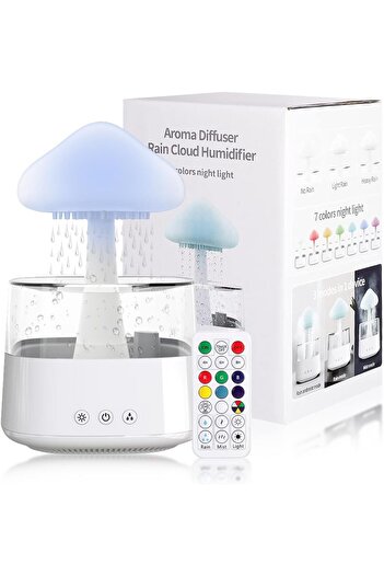 Tissting 450ML Rain Cloud Humidifier, Mushroom Rain Cloud Diffuser, Rain Cloud Humidifier Night Ligh