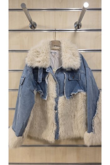 Park Moda Furry Denim Coat