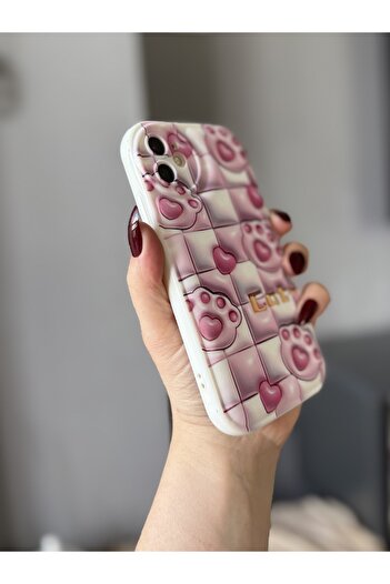 MİRAZ TASARIM iPhone 11 Pati Patterned Ecru Color Case