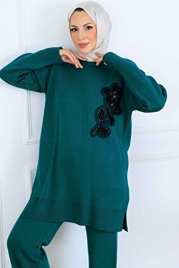 benguen Processing Detail Knitwear Set S1067 Emerald Green