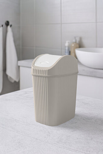 Kitchen Life Double Lid Slim Trash Can Home Office Bathroom Kitchen Organizer Garbage Bin