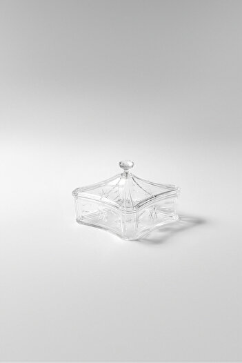 Bin Shihoun Small plain square acrylic tray with a transparent lid