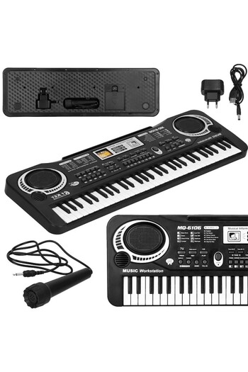 dalimag Electronic Keyboard for Kids, 61 Keys, Includes Microphone, Recording Function, ABS, 54 x 17 x 5 cm,